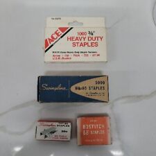Lot 4 Vintage Staples, Almost Full Boxes (1) ACE (2) Swing Line (1) Bostitch. picture