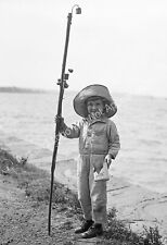 1929 Young Boy with a Fishing Pole Vintage Old Photo 13
