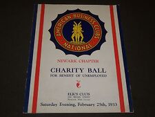 1933 AMERICAN BUSINESS CLUBS CHARITY PROGRAM - NEWARK NEW JERSEY - J 5225 picture