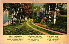 Vintage Postcard- Memory Trail, There's a winding road, UnPost 1930s picture