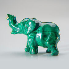 Genuine Polished Malachite Elephant Carving (145 grams) picture