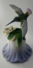 2000 Avon Vintage Porcelain Hummingbird Perched Atop Flower Bell Figurine Decor picture