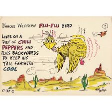 Bob Pettey Arizona Artist Cartoon Postcard Flu-Flu Bird C-37C Unused picture