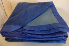French Actress Estate-Vintage PURE WOOL BLANKET Laine 2-Tone France Twin Blue #1 picture