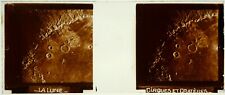 Rare.Space.Moon.Cirques & Craters.Stereo on Glass 45x107mm.Glass view.1900. picture