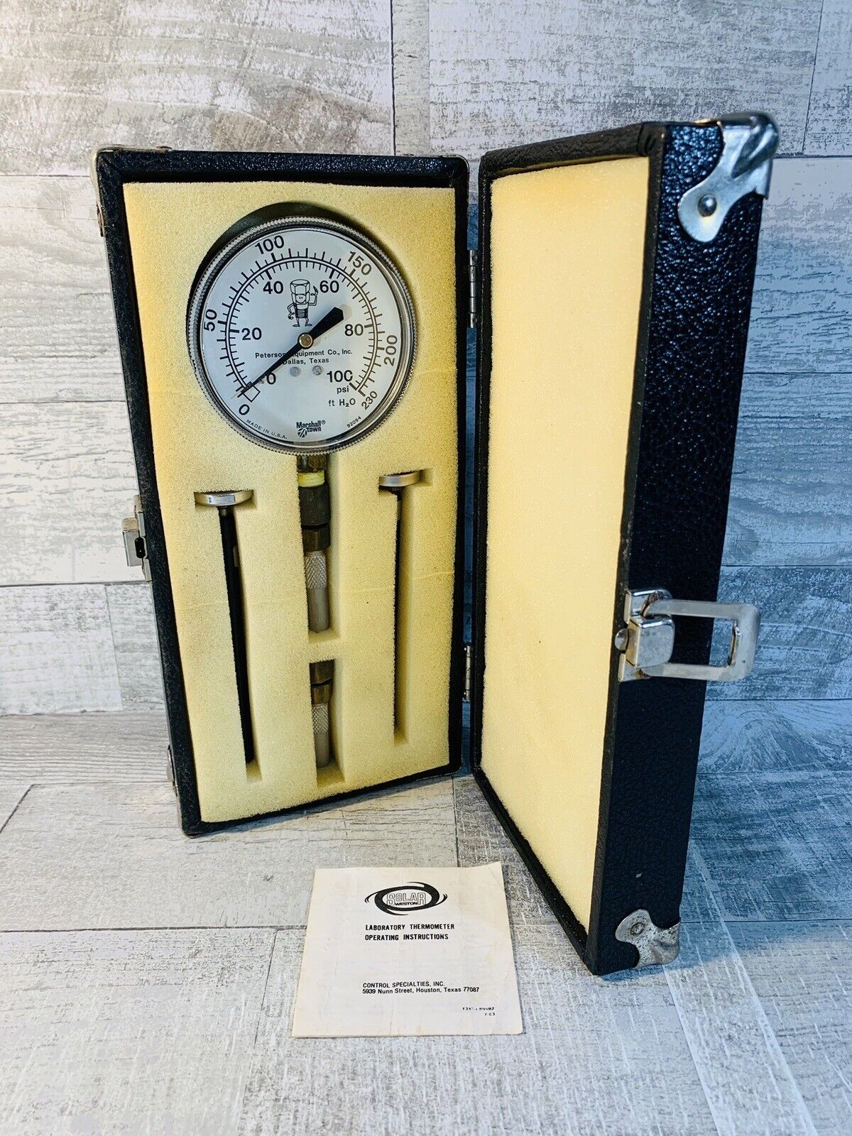 Vintage Solar Westin Laboratory Thermometer 0-230 With Case Booklet Gauges