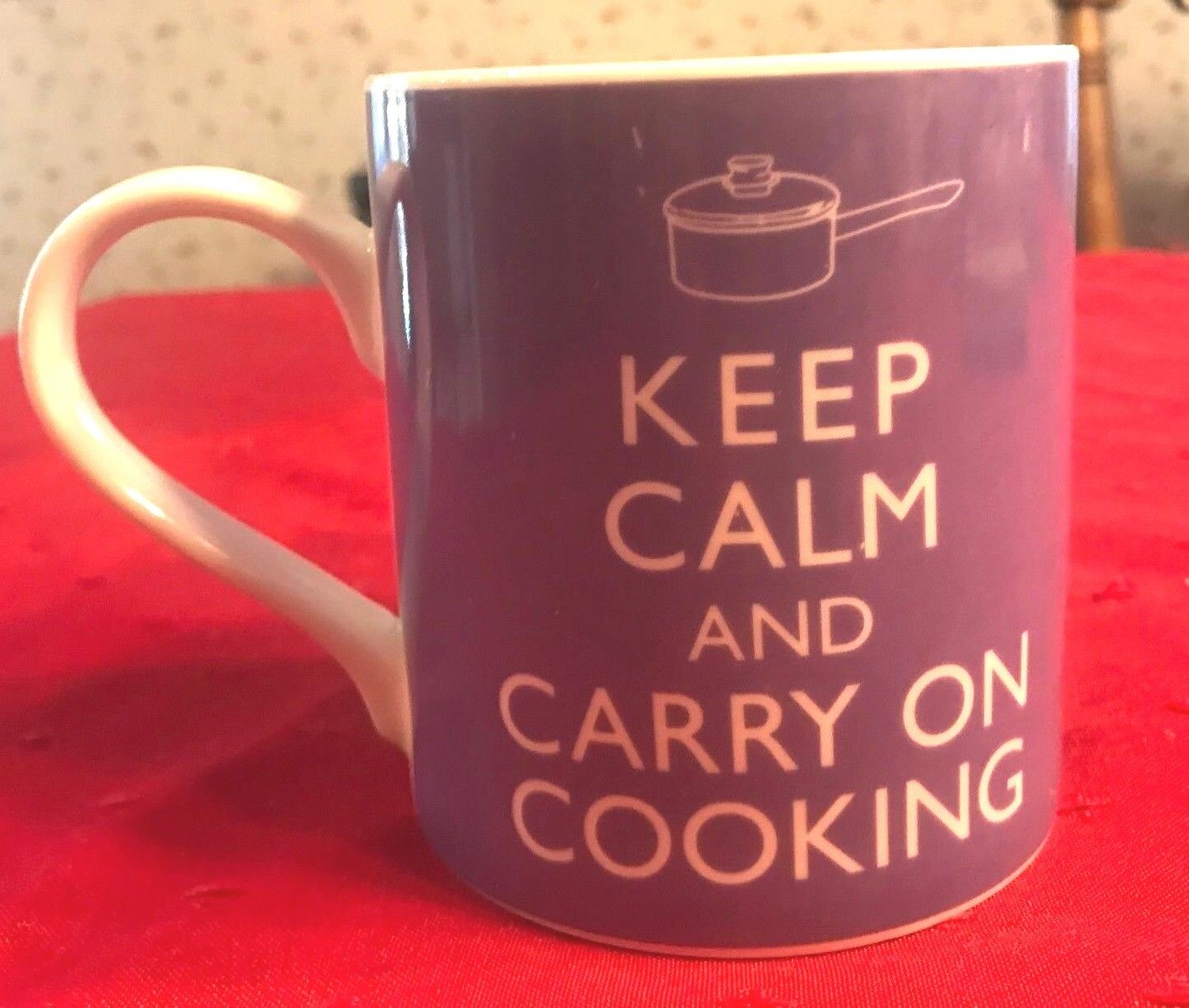 Keep Calm And Carry On Cooking Coffee Mug Tea Cup 12 fl oz Kent Pottery NEW