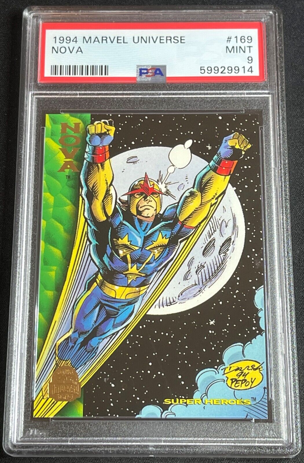 1994 Marvel Universe Nova #169 PSA 9 MINT POP 1 MCU Avengers Thanos Thor