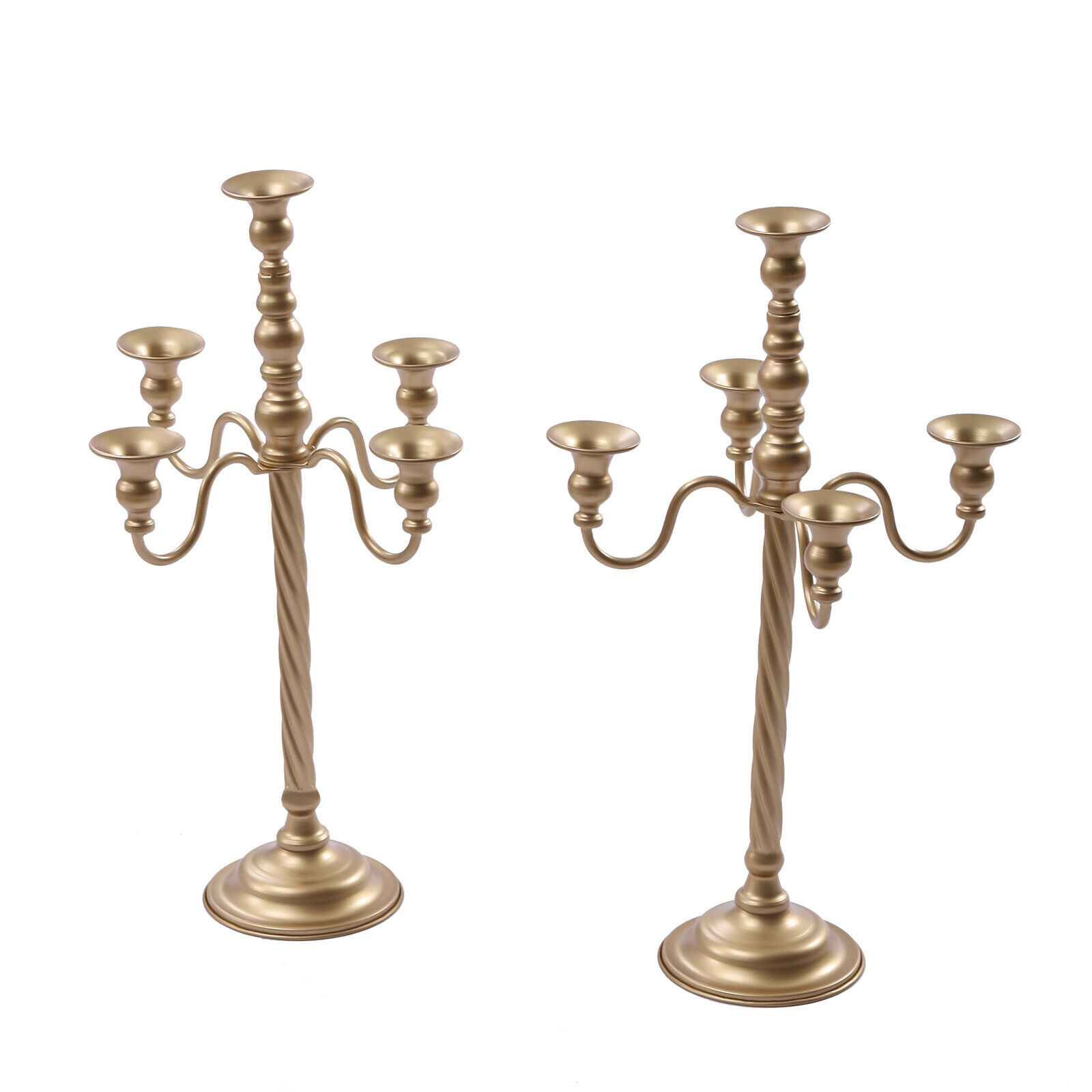 2 Pcs Gold Candelabra Candle Holder Centerpieces for Tables 5 Head Tall Candles 