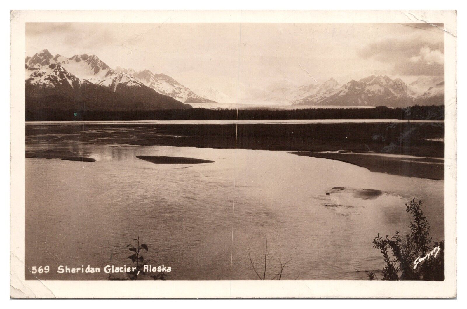 RPPC Sheridan Glacier Alaska Postcard c1943 Real Photo Postcard
