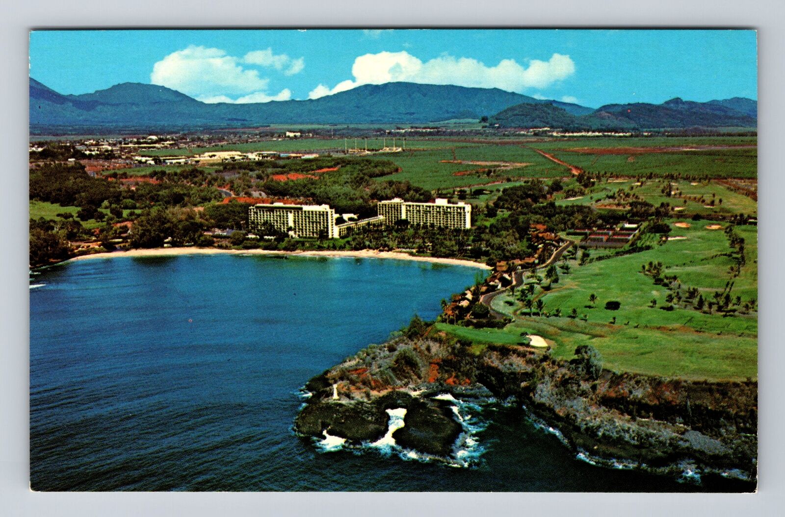 Kauai HI-Hawaii, Kalapaki Beach, Kauai Surf, Antique Souvenir Vintage Postcard