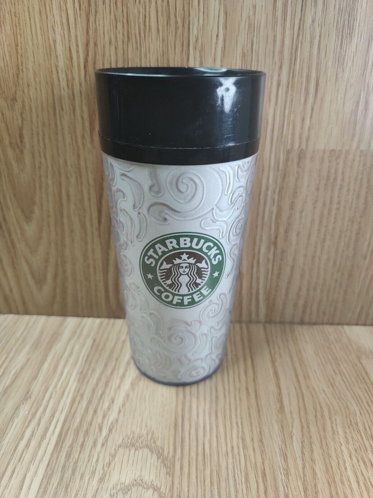 Starbucks Textured Swirls 1998 Vintage Thermo-Serv Plastic Coffee Tea Travel Cup