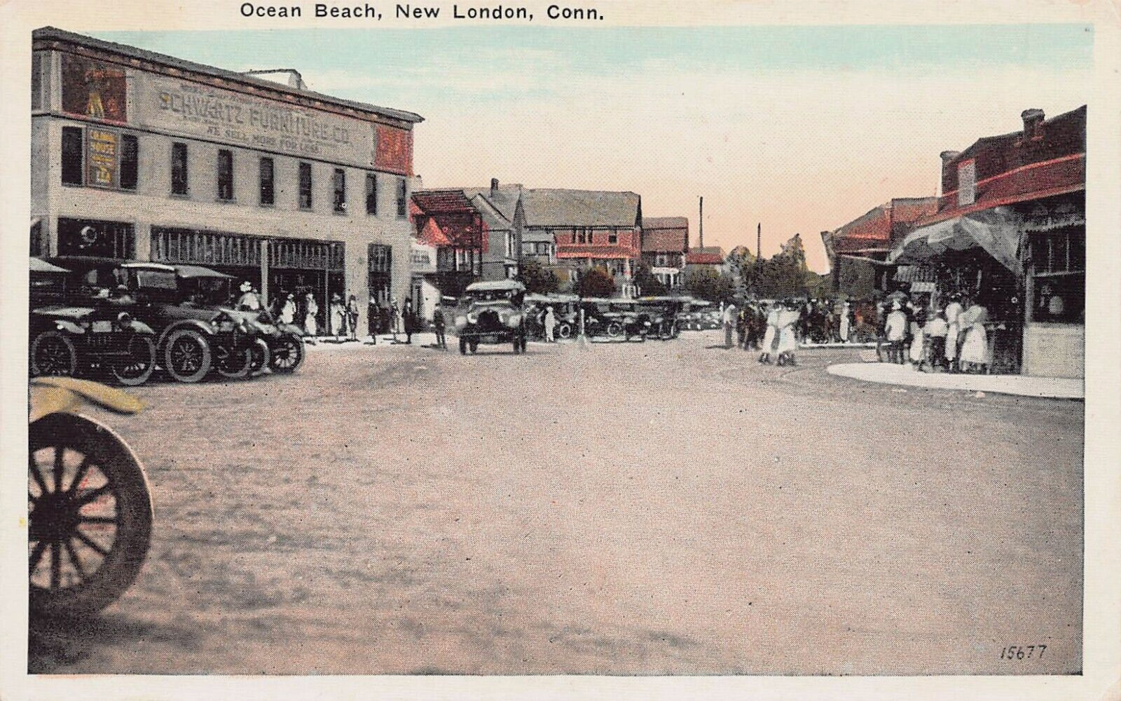 View of Ocean Beach, New London, Connecticut, Early Postcard, Unused