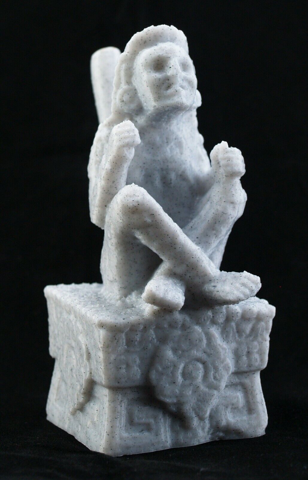 Aztec Xochipilli Death Whistle God of Ecstasy Art & Music White Marble PLA 3D