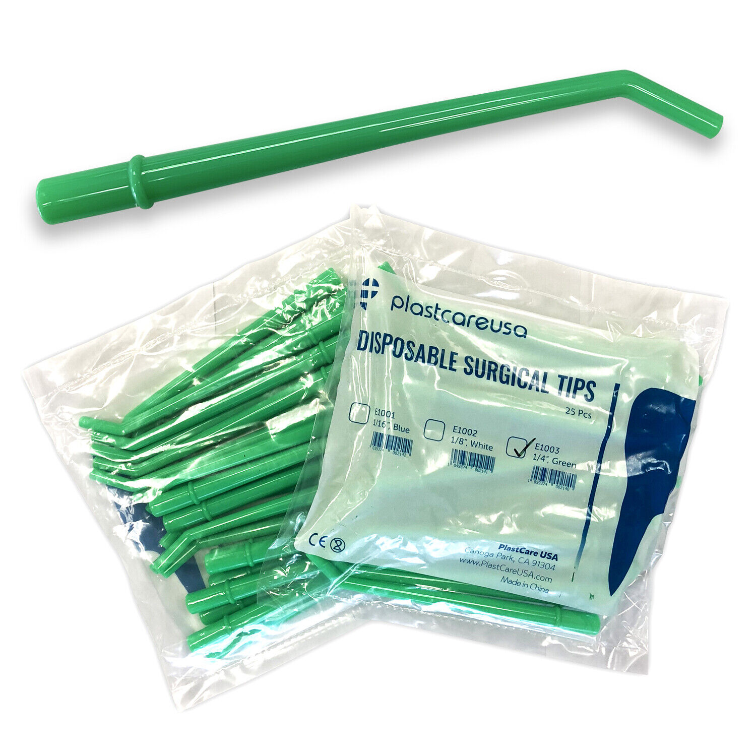 Green Surgical Aspirator Tips Large size 1/4