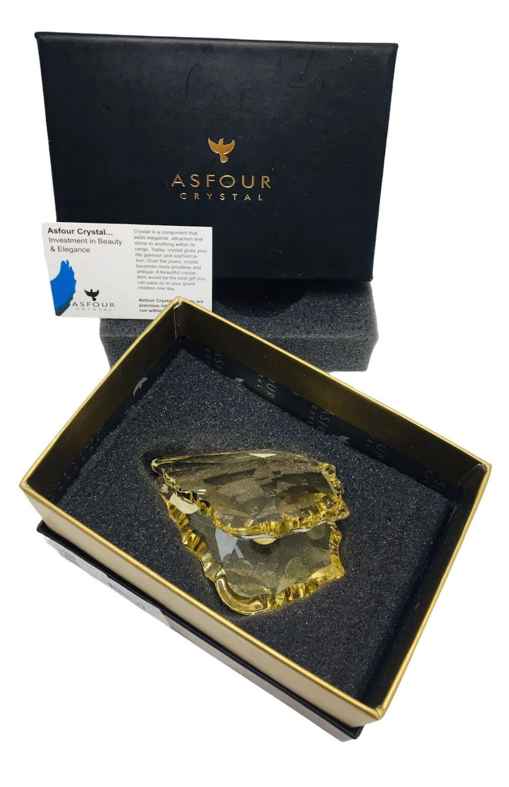 Original Pure Crystal shell, Golden shade, Asfour Crystal Stamped
