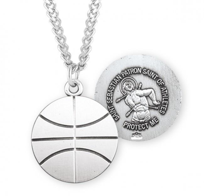 Saint Sebastian Sterling Silver Basketball Athlete Medal Weight of medal 4.2 gm