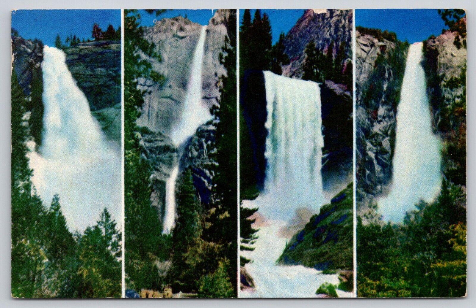 Postcard CA Yosemite National Park The Four Falls A16