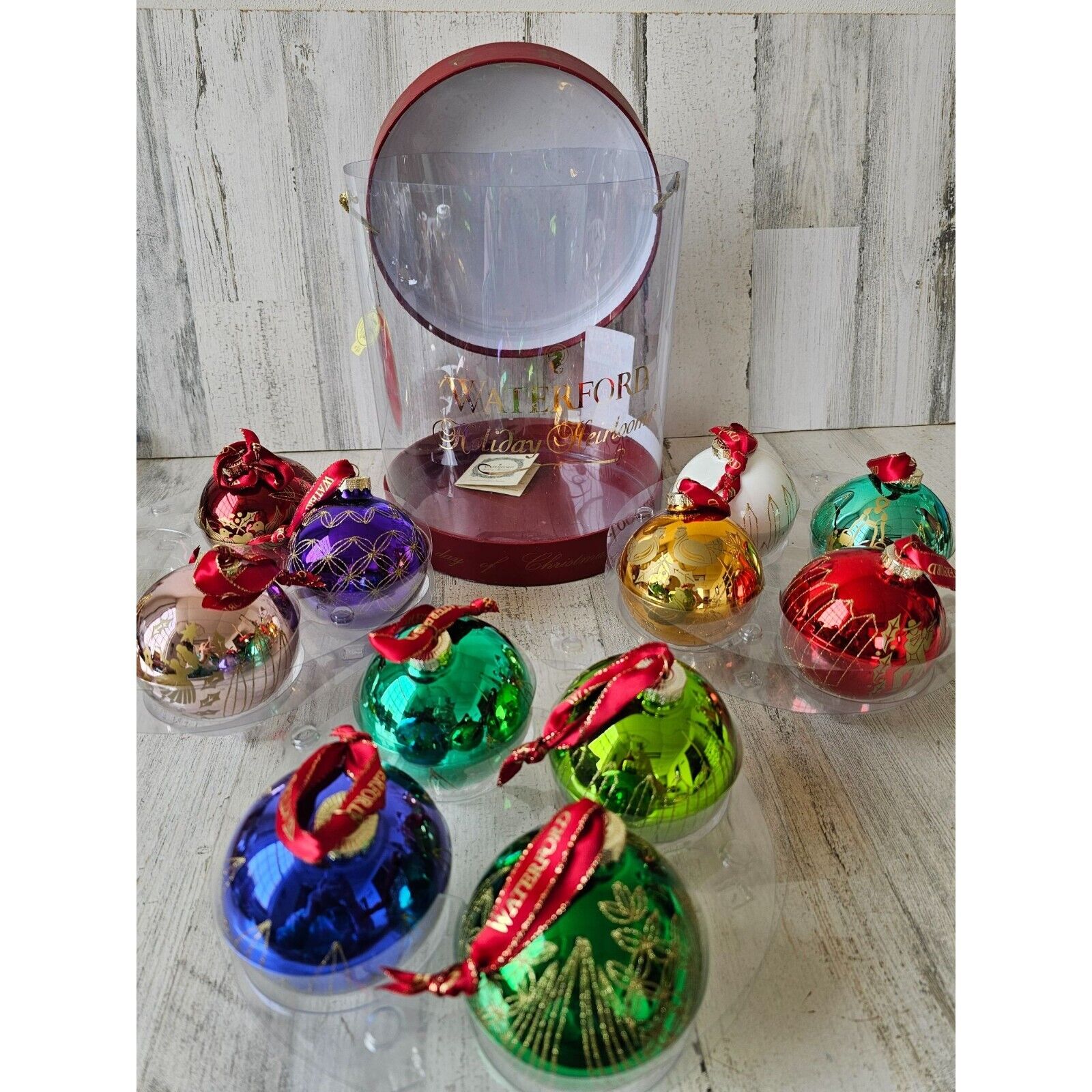Waterford 12 Days Xmas holiday heirlooms ornament set as is Xmas tree