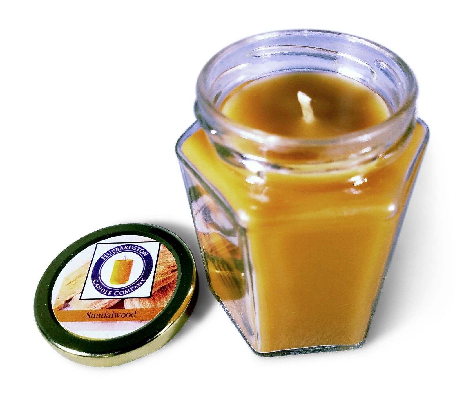 Sandalwood Scented 100 Percent  Beeswax Jar Candle, 12 oz  