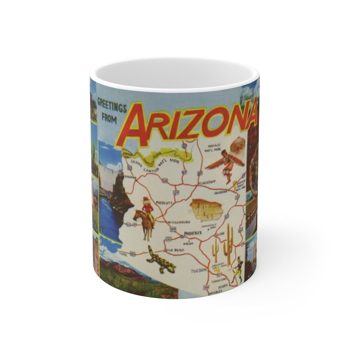 Greetings from Arizona (Greeting Postcards) White Coffee Cup