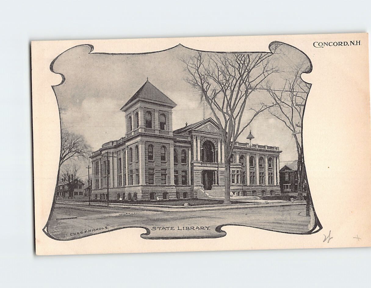 Postcard State Library Concord New Hampshire USA