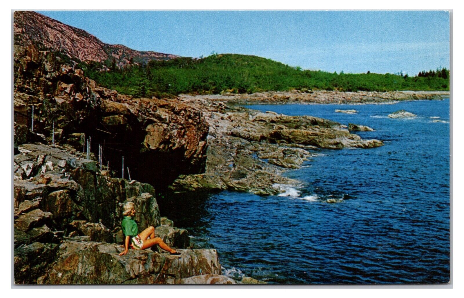 Vintage 1950s- Anemone Cave- Acadia National Park, Maine Postcard (UnPosted)