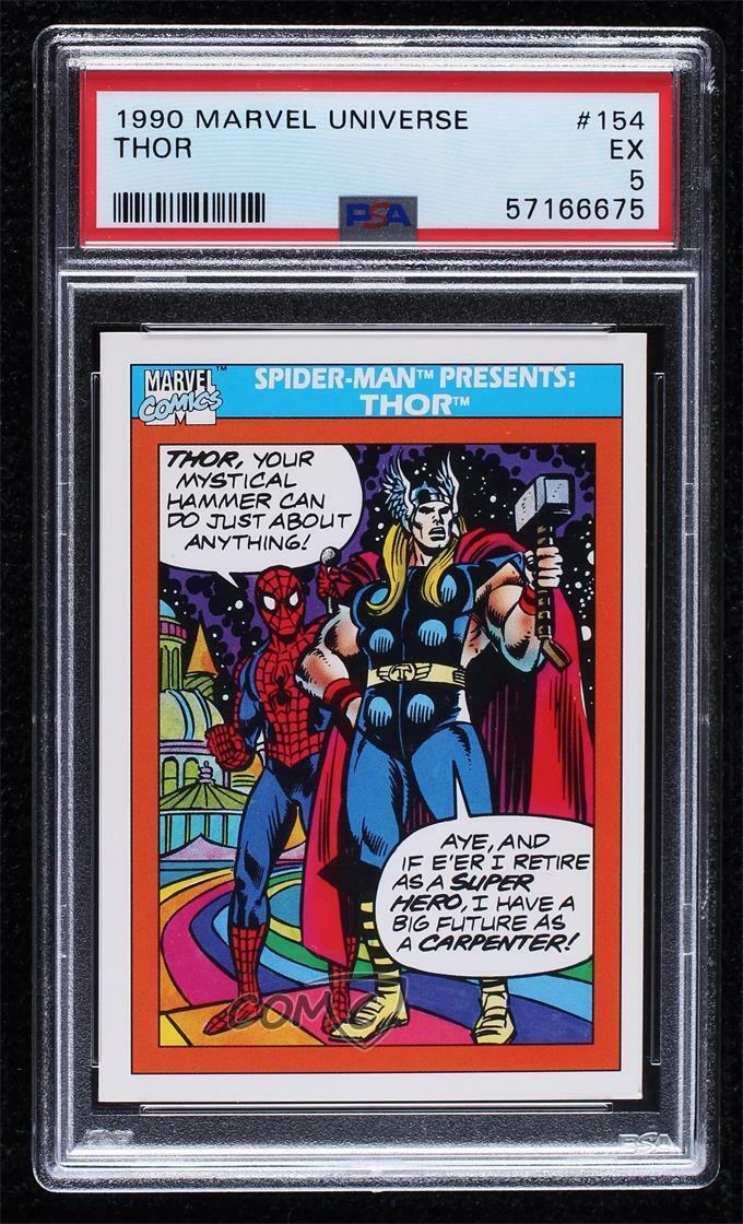 1990 Impel Marvel Comics Super Heroes Spider-Man Presents: Thor #154 PSA 5