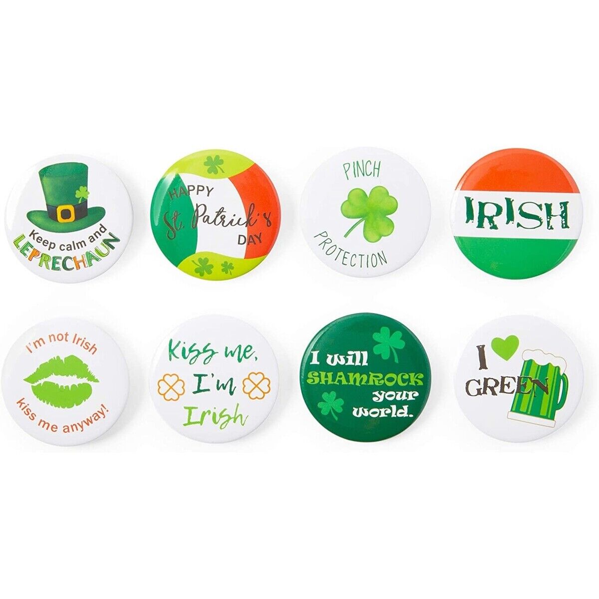 St. Patrick’s Button Pins, Lucky Irish Party Badges (1.5 In, 24 Pack)