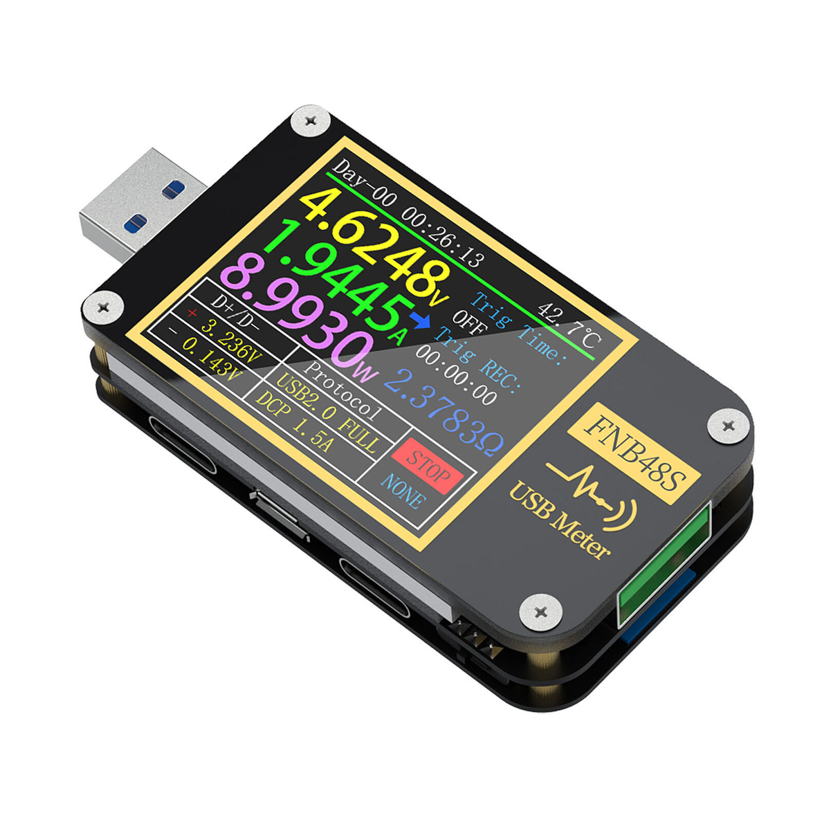 USB Voltage Meter Screen Flip Function For Multifunctional USB Ammeter Tester