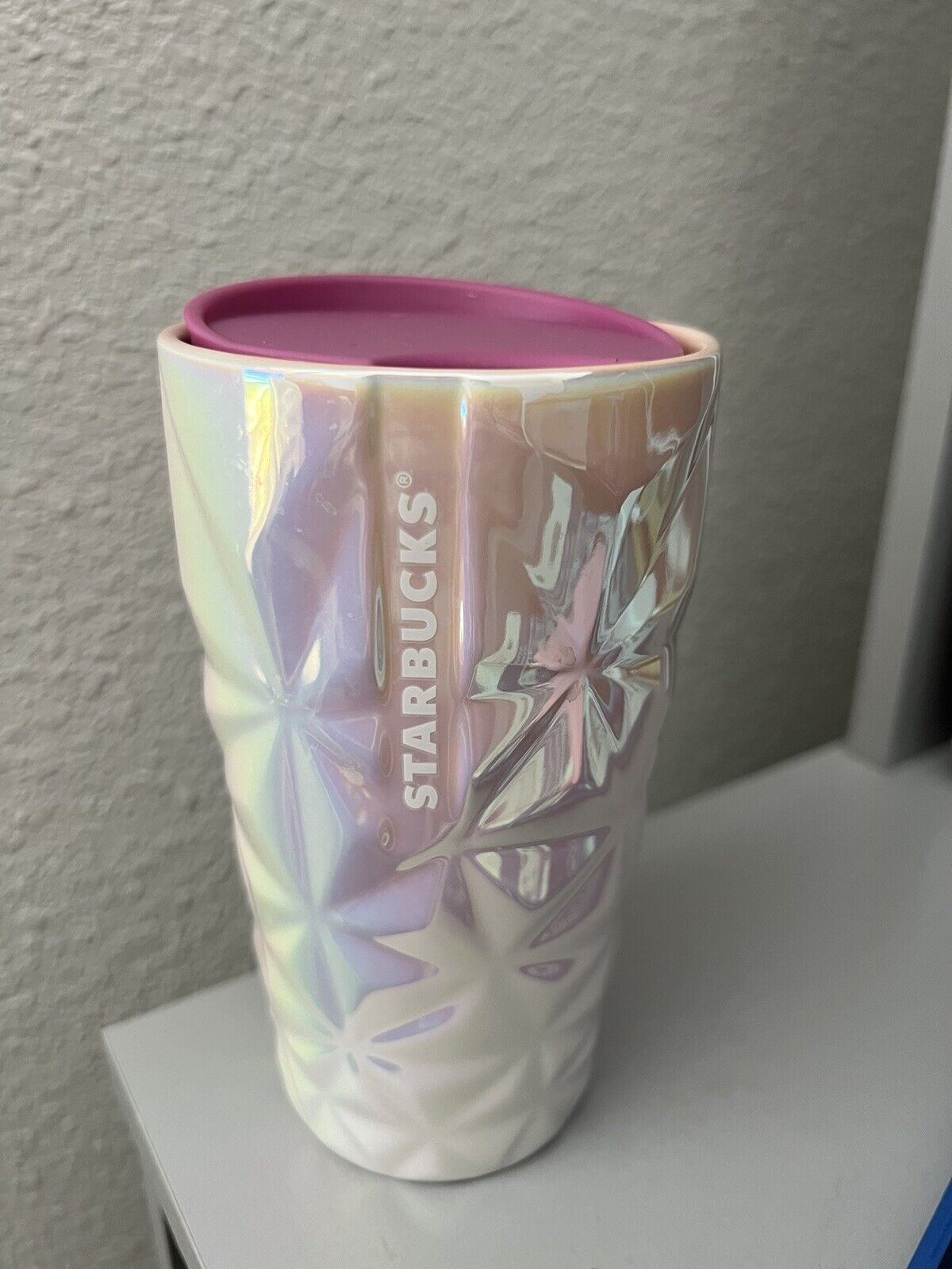 starbucks ceramic pink prism tumbler