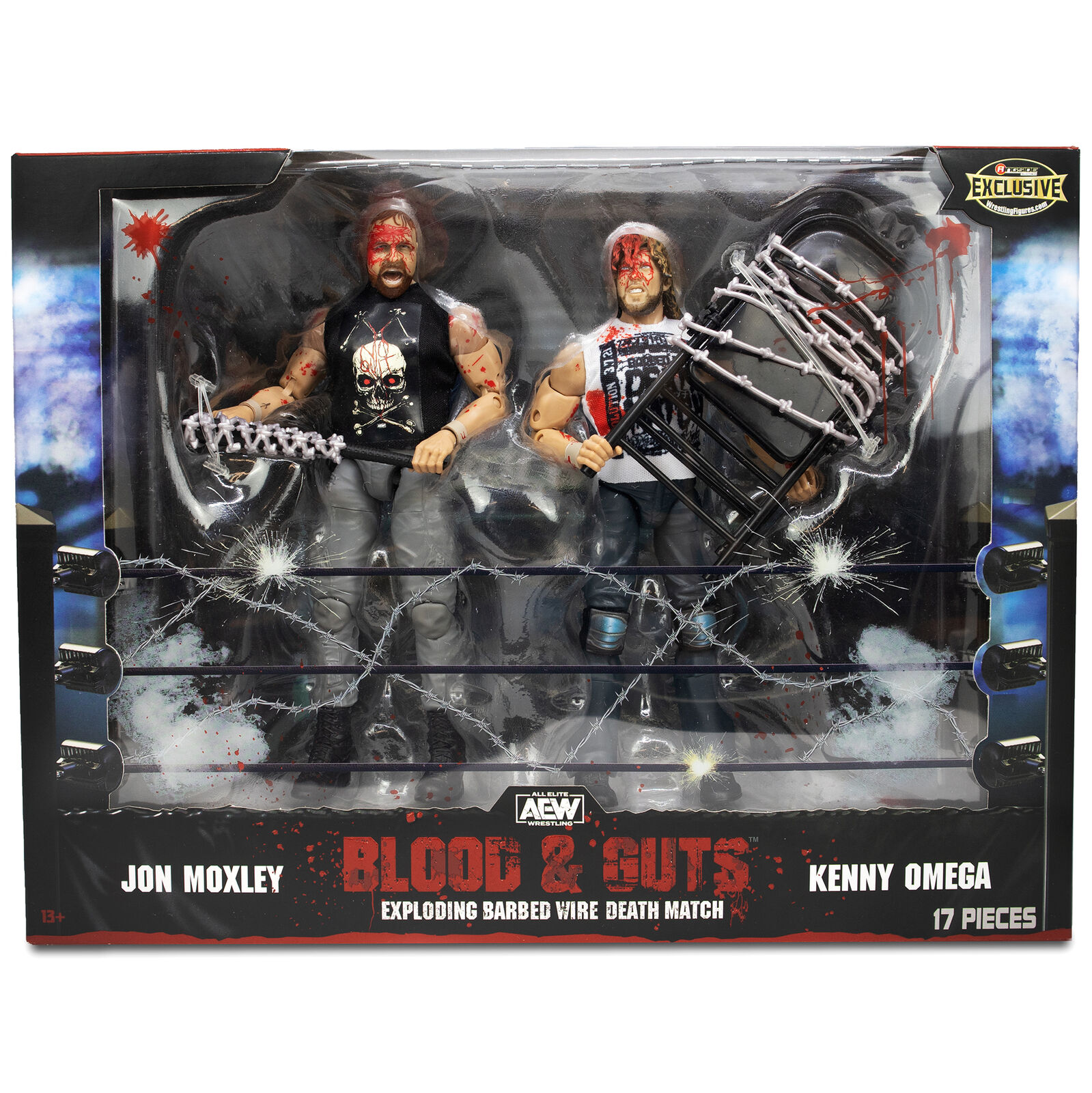 Exploding Barbed Wire Death Match Kenny Omega & Jon Moxley AEW Wrestling Figures