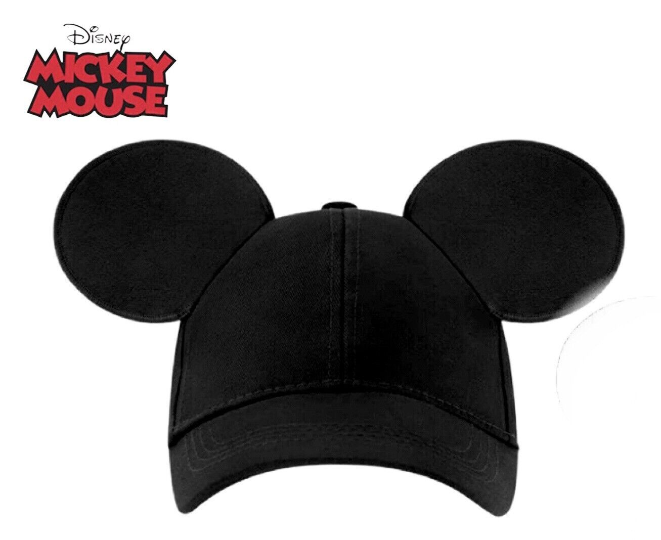Men's Disney Mickey Hat w/Ears Black Classic Baseball Cap w/ Ears Adult New