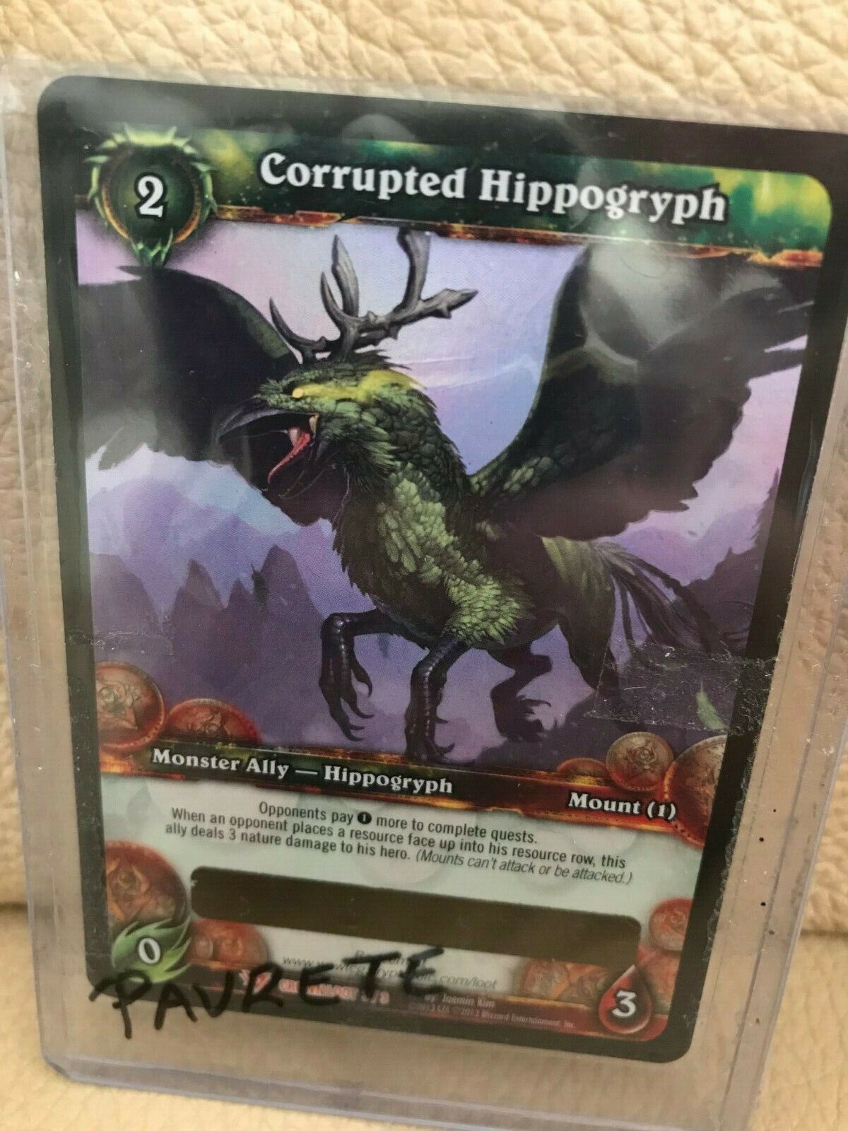 WOW World of Warcraft TCG Unscratched Loot Card Corrupted Hippogryph