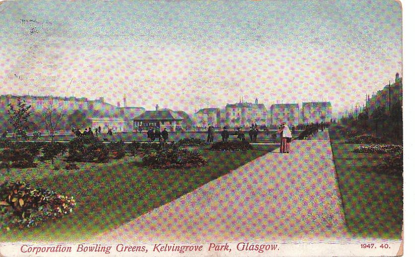 Postcard Corporation Bowling Greens Kelvingrove Park Glasgow UK