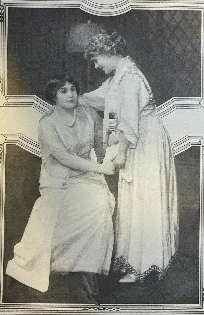 1915 Vintage Magazine Illustration Margaret Illington and Violet Heming