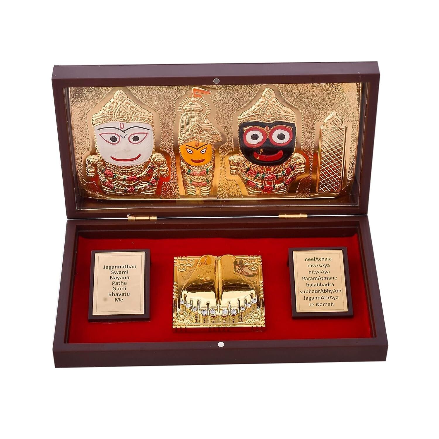 Acrylic Gold Plated Lord Jaganath Ji Charan Paduka ( Size: 8 X 1.4 X 4.5 Inches)