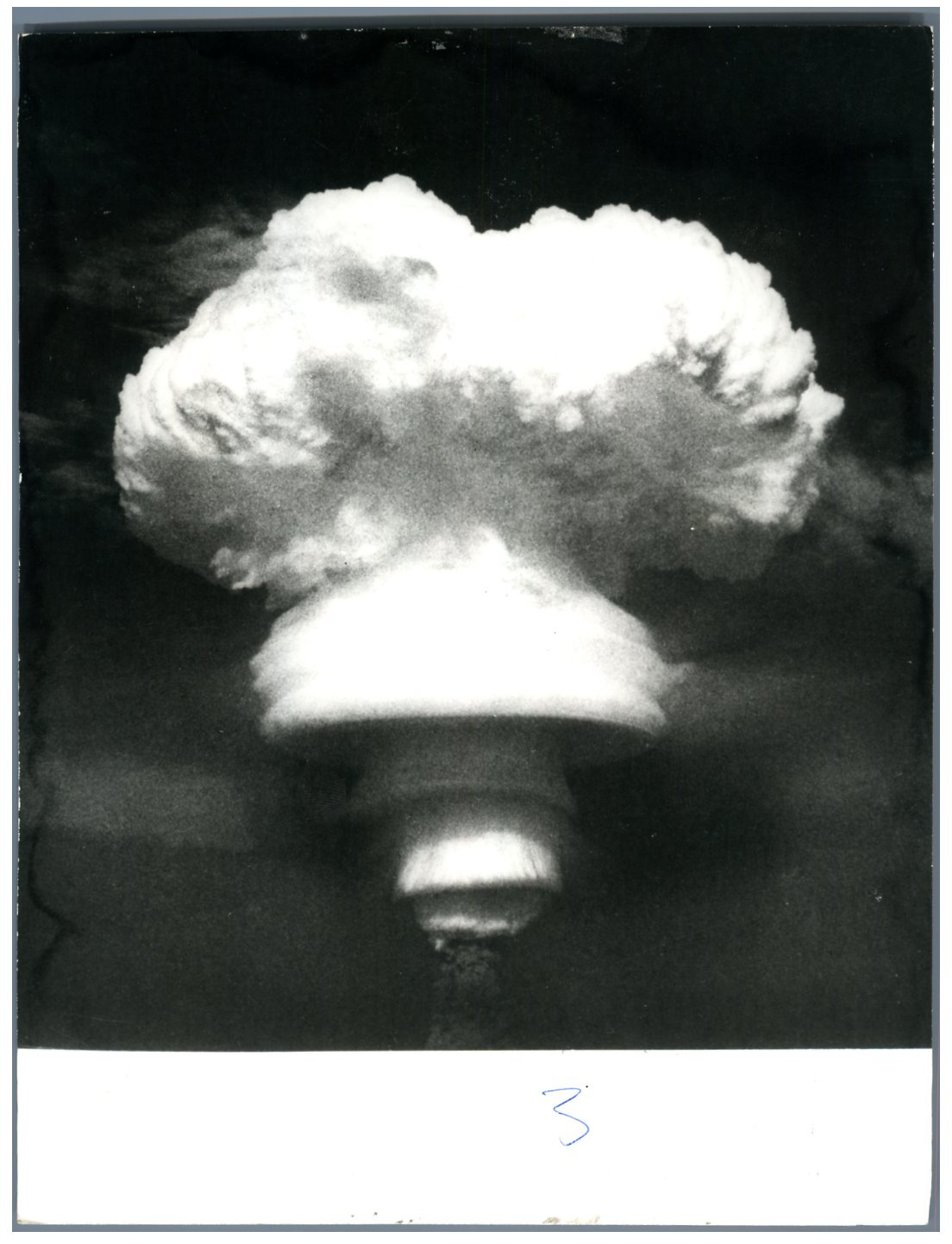 China, Atomic explosion in the atmosphere vintage silver print.  Silver Print
