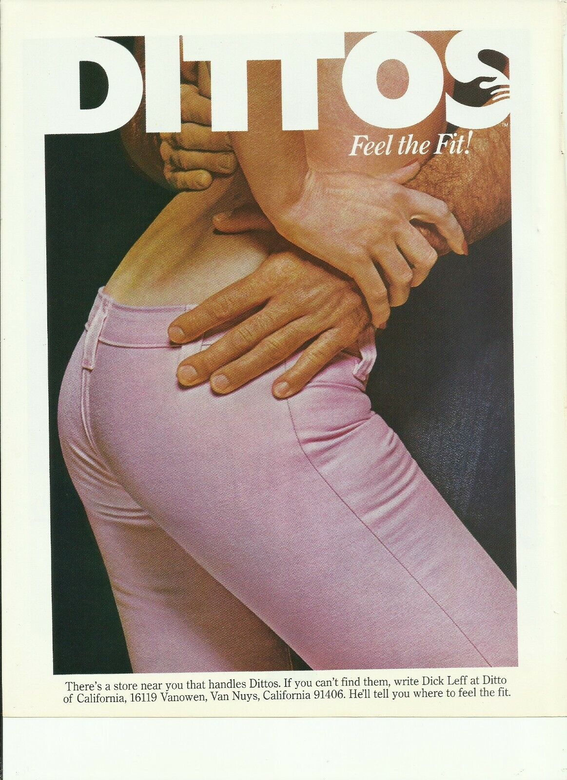 1975 Dittos \'Feel the Fit\' Print AD from Playgirl - Woman\'s FASHION SEVENTIES