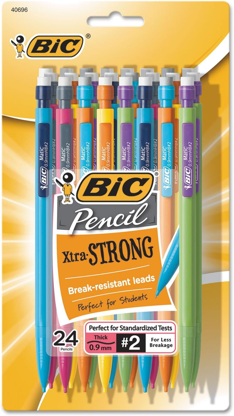 Xtra-Strong Thick Lead Mechanical Pencil, With Colorful Barrel Thick Point