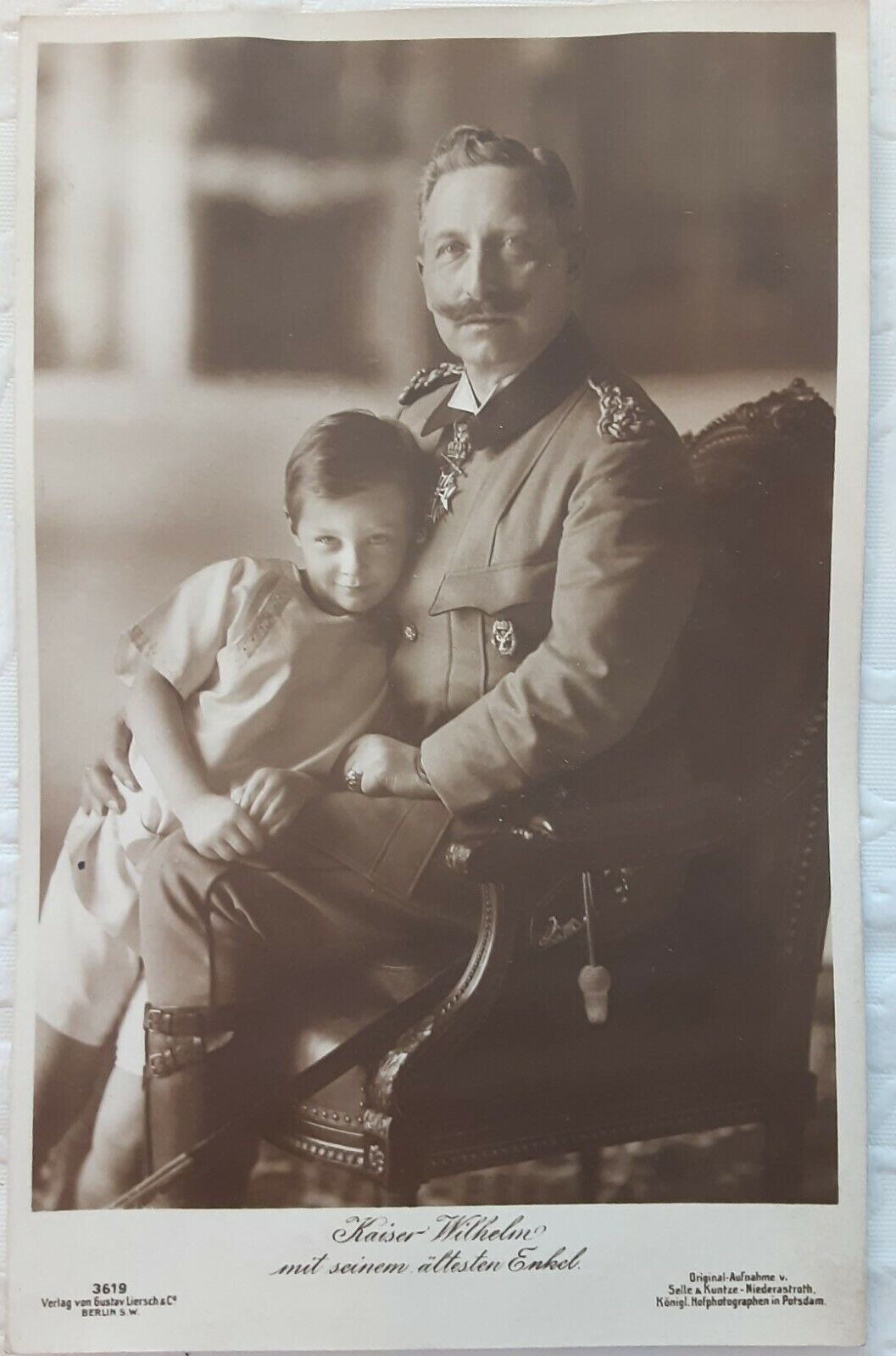 Kaiser Wilhelm II & Son Enkel, c1910 Real Photo Postcard, VGC