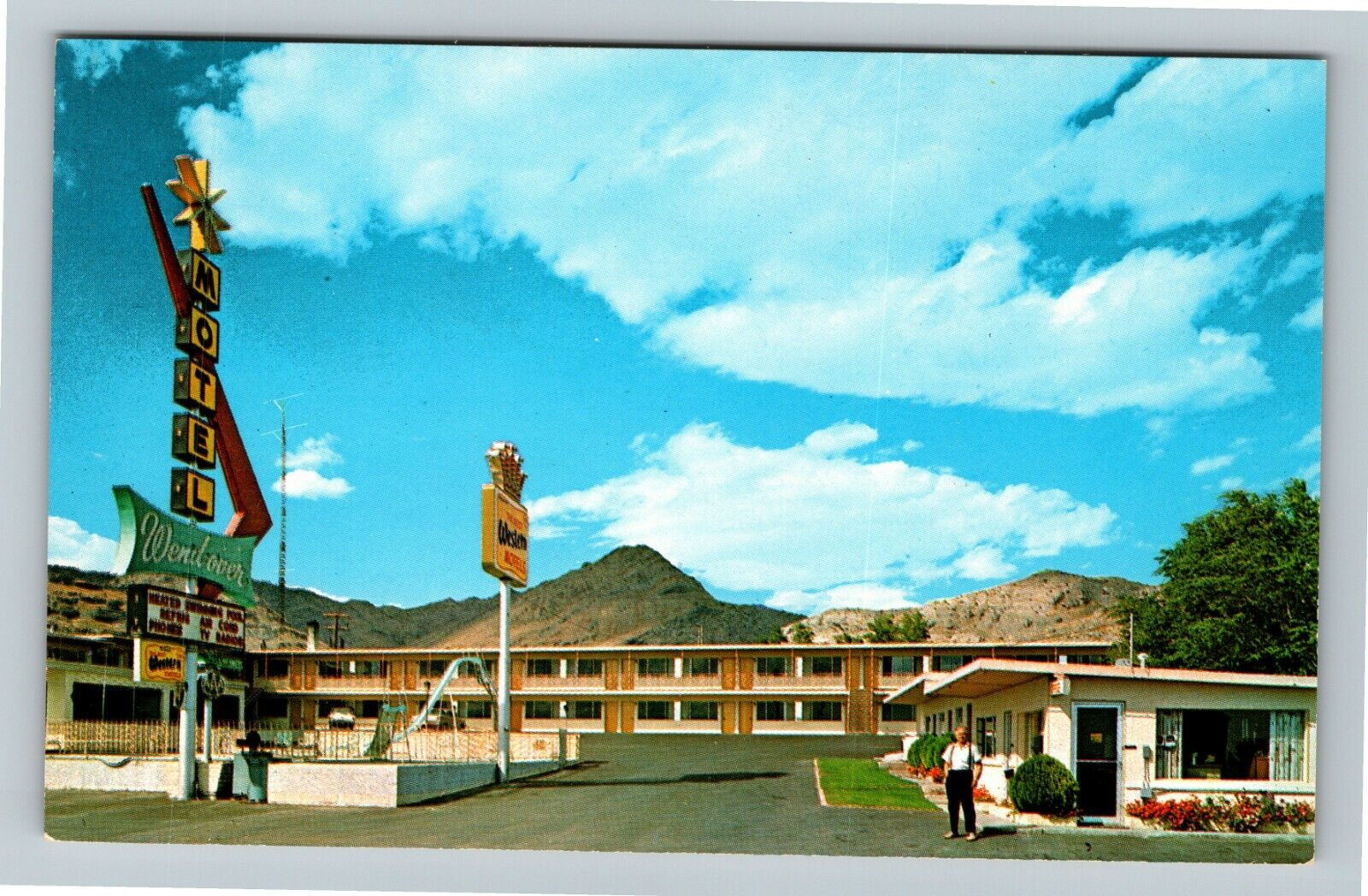 Wendover UT-Utah, Wend-over Motel, Antique Vintage Souvenir Postcard