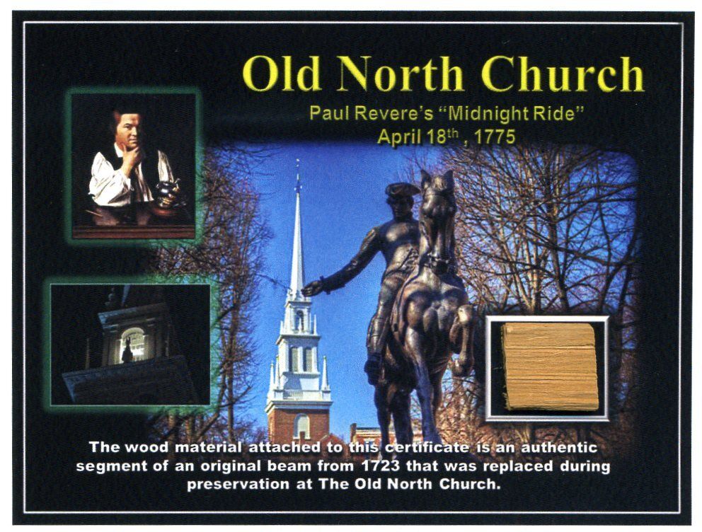 The Old North Church / Genuine Piece of a Wood Beam From the Old North Church