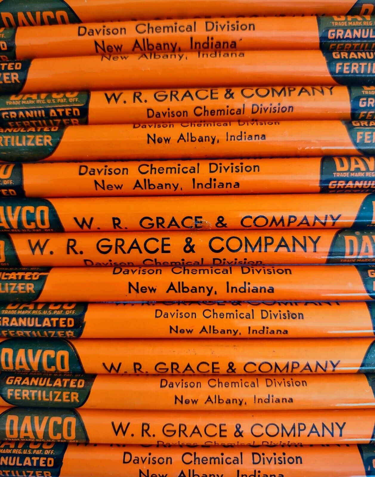 Vintage Davco Fertilizer W R Grace Co New Albany IN One (1) Pencil NOS 1950's