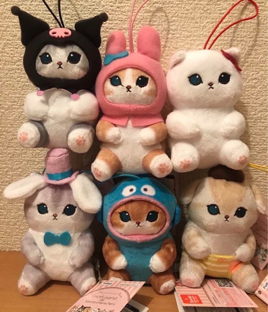 Sanrio Hello Kitty Kuromi My Melody Cinnamoroll × Mofusand Plush doll Mascot set