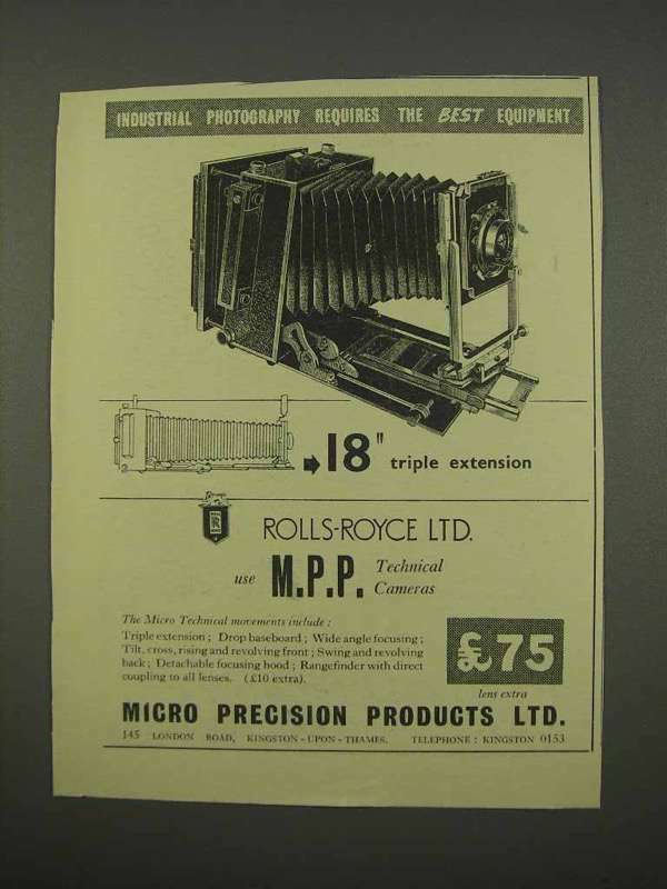 1955 Micro Precision Technical Camera Ad