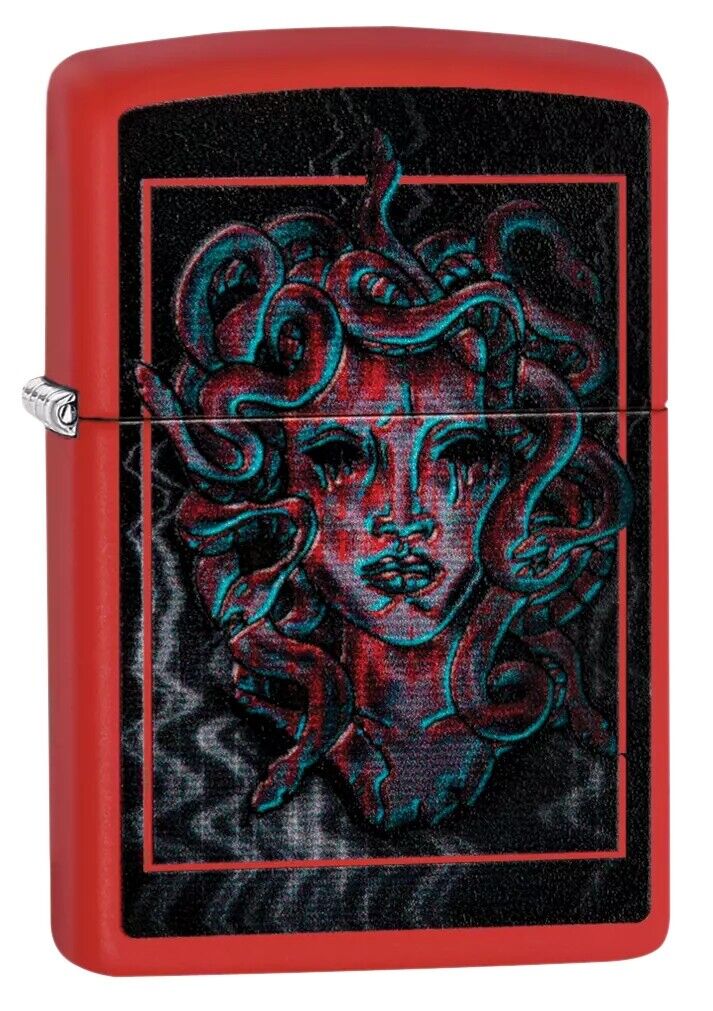 Zippo Medusa Red Matte Windproof Pocket Lighter, 233-081186