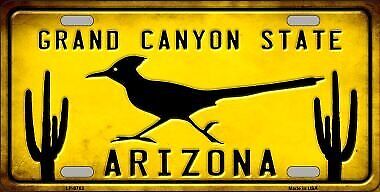 Arizona Grand Canyon State Roadrunner Metal License Plate