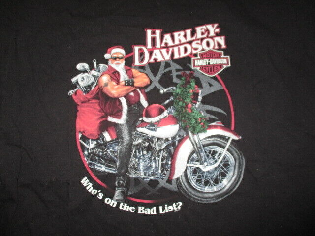 2007 HARLEY DAVIDSON MOTOR CYCLES N. JUDSON, IN (XL) Shirt WHO SANTA's BAD LIST?