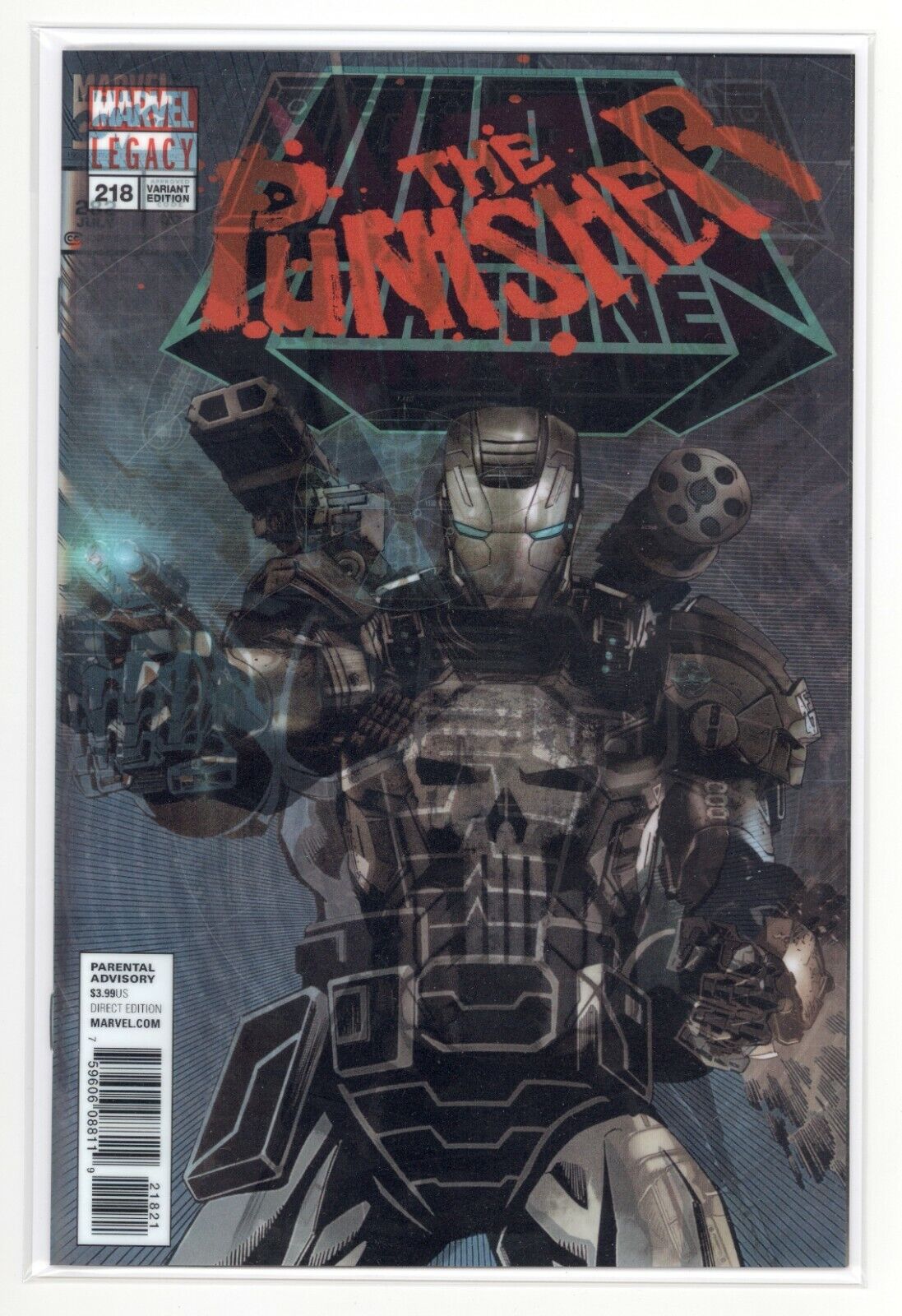 Punisher #218 LENTICULAR 3D Variant Cover 1st Print (2017) WAR MACHINE Marvel